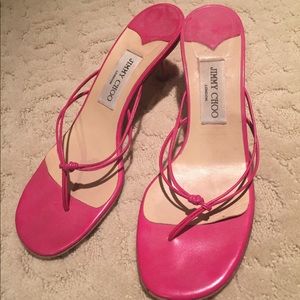 Jimmy Choo pink thing sandals!